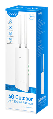 Cudy LT500 trådlös router Snabb Ethernet Dual-band (2,4 GHz / 5 GHz) 4G Vit