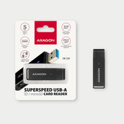Axagon CRE-S2N kortläsare USB 3.2 Gen 1 (3.1 Gen 1) Type-A Svart
