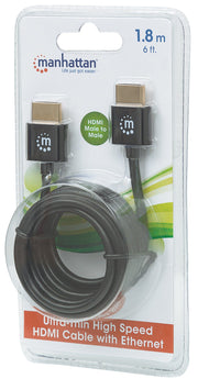 Manhattan 394369 HDMI-kabel 1,8 m HDMI Typ A (standard) Svart
