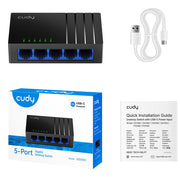 Cudy GS105D nätverksswitchar Ohanterad Gigabit Ethernet (10/100/1000) Svart