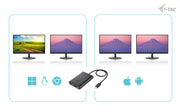 i-tec C31DUAL4K60DP USB-grafikadapter 7680 x 4320 pixlar Svart