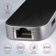 Axagon HMC-6GL dockningsstationer för bärbara datorer Kabel USB 3.2 Gen 1 (3.1 Gen