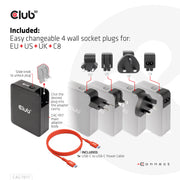 CLUB3D CAC-1917 mobilladdare Universal Svart AC Snabb laddning inomhus