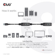 CLUB3D CAC-1405 USB-kablar USB 3.2 Gen 2 (3.1 Gen 2) 10 m USB A 5 Gbit/s Svart