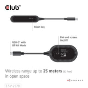 CLUB3D CSV-2570 AV-förlängare Sändare och mottagare för AV-utrustning Svart