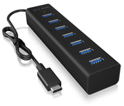 ICY BOX IB-HUB1700-C3 USB 3.2 Gen 1 (3.1 Gen 1) Type-C 5000 Mbit/s Svart
