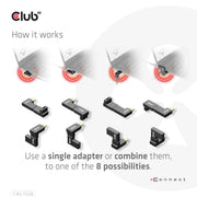 CLUB3D CAC-1528 kabelomvandlare (hane/hona) USB C Svart