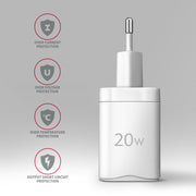 Axagon ACU-PD20W wall charger 1x QC3.0/AFC/FCP/PD type-C 20W white Mobiltelefon
