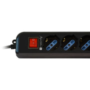 Techly IUPS-PCP-6V förlängningssladdar 1,5 m 6 AC-utgångar Svart