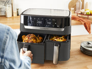 Tefal Dual Easy Fry & Grill EY905B Dubbel 8,3 l Fristående 2700 W Varmluftsfritös Grå