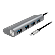 LogiLink UA0309 gränssnittshubbar USB 3.2 Gen 1 (3.1 Gen 1) Type-C 5000 Mbit/s Grå