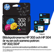 HP 302/304 trefärg originalbläckpatron