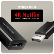 Axagon RVD-HI20N videokabeladapter 0,15 m DisplayPort HDMI Svart