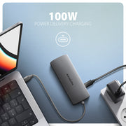 Axagon HMC-8HLSA dockningsstationer för bärbara datorer Kabel USB 3.2 Gen 1 (3.1 Gen