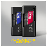 Axagon EEM2-SD2B Hölje för lagringsenheter SSD-inkapsling Svart M.2