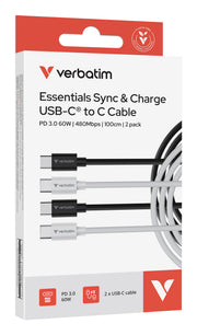 Verbatim 32391 USB-kablar USB 2.0 1 m USB C 0,48 Gbit/s 60 W Svart