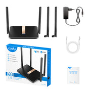 Cudy LT500D trådlös router Snabb Ethernet Dual-band (2,4 GHz / 5 GHz) 4G Svart