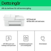 HP DeskJet 4210e Trådlöst All-in-One Färg Skrivare - Termisk bläckstråle - Duplex
