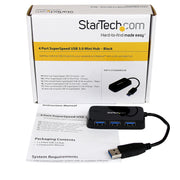 StarTech.com Bärbar SuperSpeed mini USB 3.0-hubb med 4 portar