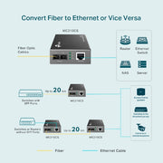 TP-Link MC210CS mediakonverterare för nätverk 1000 Mbit/s 1310 nm Enkelläge Svart