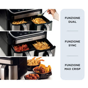 Ariete 4625/00 Dubbel 9 l Fristående 2100 W Varmluftsfritös Svart