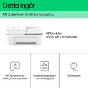 HP DeskJet 4220e Trådlöst All-in-One Färg Skrivare - Termisk bläckstråle - Duplex