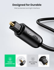 Ugreen 70892 ljudkabel 2 m Toslink Svart