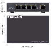 Intellinet 561617 nätverksförlängare Nätverkssändare Svart 10 - 5x1G