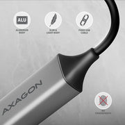 Axagon ADE-TXCA Gigabit Ethernet Adapter USB-C+ USB-A