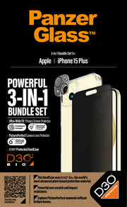 PanzerGlass 3-in-1 Privacy Bundle iPhone 15 Plus Genomskinligt skärmskydd Apple