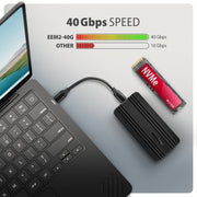 Axagon EEM2-40G Hölje för lagringsenheter SSD-inkapsling Svart M.2