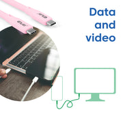CLUB3D CAC-3002 USB-kablar USB4 Gen 2x2 2 m USB C 20 Gbit/s 240 W Rosa