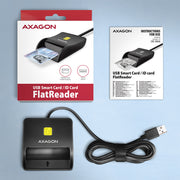 Axagon CRE-SM3N USB Smart card Flat läsare smarta kort inomhus USB 2.0 Svart