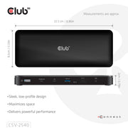CLUB3D CSV-2540 dockningsstationer för bärbara datorer Dockning USB 3.2 Gen 1 (3.1