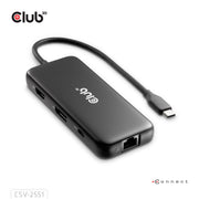 CLUB3D CSV-2551 dockningsstationer för bärbara datorer Kabel USB Type-C Svart