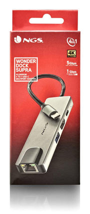 NGS-HUB-0140 gränssnittshubbar USB 2.0 Type-C 5000 Mbit/s Aluminium