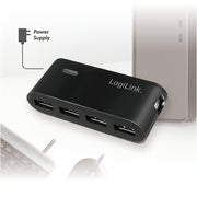 LogiLink UA0085 gränssnittshubbar USB 2.0 Type-A 480 Mbit/s Svart