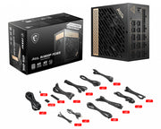 MSI MEG AI1300P PCIE5 strömförsörjningsenheter 1300 W 24-pin ATX ATX Svart