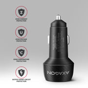 Axagon PWC-PQ48 mobilladdare Universal Svart Cigarr tändare Snabb laddning Automatisk