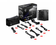 MSI MPG A850G PCIE5 strömförsörjningsenheter 850 W 24-pin ATX Svart