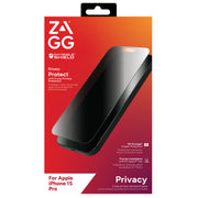ZAGG InvisibleShield Glass Elite Privacy AM E Apple iPhone 15 Pro Screen EN/FR