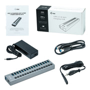 i-tec U3CHARGEHUB16 mobilladdare Universal Grå AC inomhus
