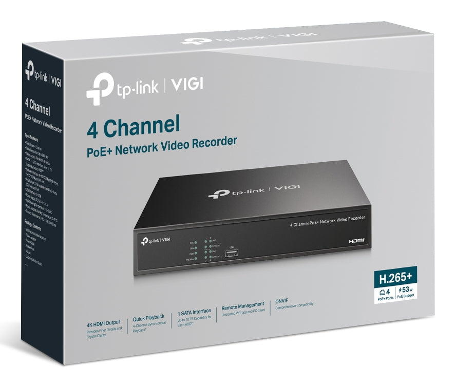 TP-Link VIGI NVR1004H-4P-2TB Svart, bild 5