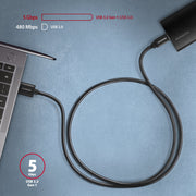 Axagon BUCM3-AM15AB USB-kablar USB 3.2 Gen 1 (3.1 Gen 1) 1,5 m USB C USB A 5 Gbit/s