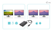 i-tec C31DUAL4K60HDMI USB-grafikadapter 7680 x 4320 pixlar Svart