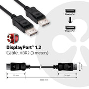 CLUB3D Displayport 1.2 Cable M/M 3Meter 4K60Hz 21.6Gbps