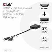CLUB3D CAC-1335 videokabeladapter 1 m HDMI + USB DisplayPort Svart