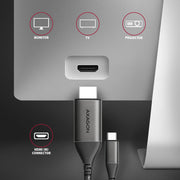 Axagon RVC-HI2MC videokabeladapter 1,8 m USB Type-C HDMI Svart