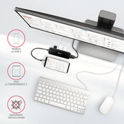 Axagon HMC-6H4A dockningsstationer för bärbara datorer Kabel USB 3.2 Gen 1 (3.1 Gen