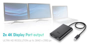 i-tec C31DUAL4KDP USB-grafikadapter 3840 x 2160 pixlar Svart